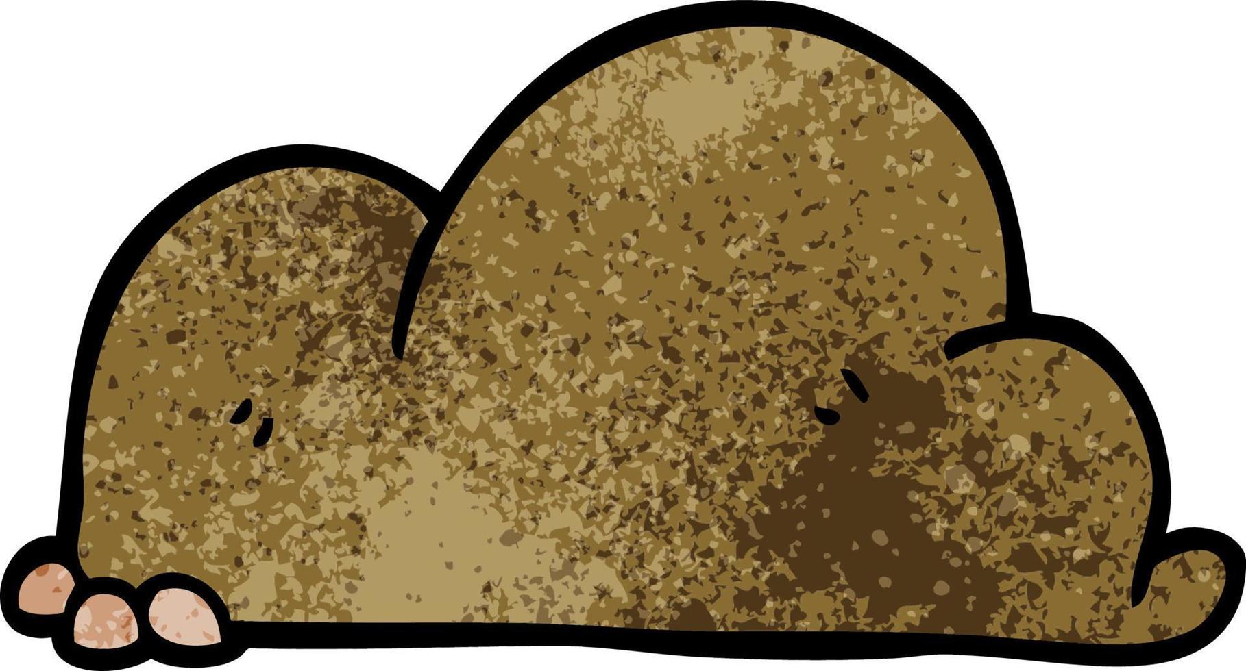 cartoon doodle pile of dirt vector