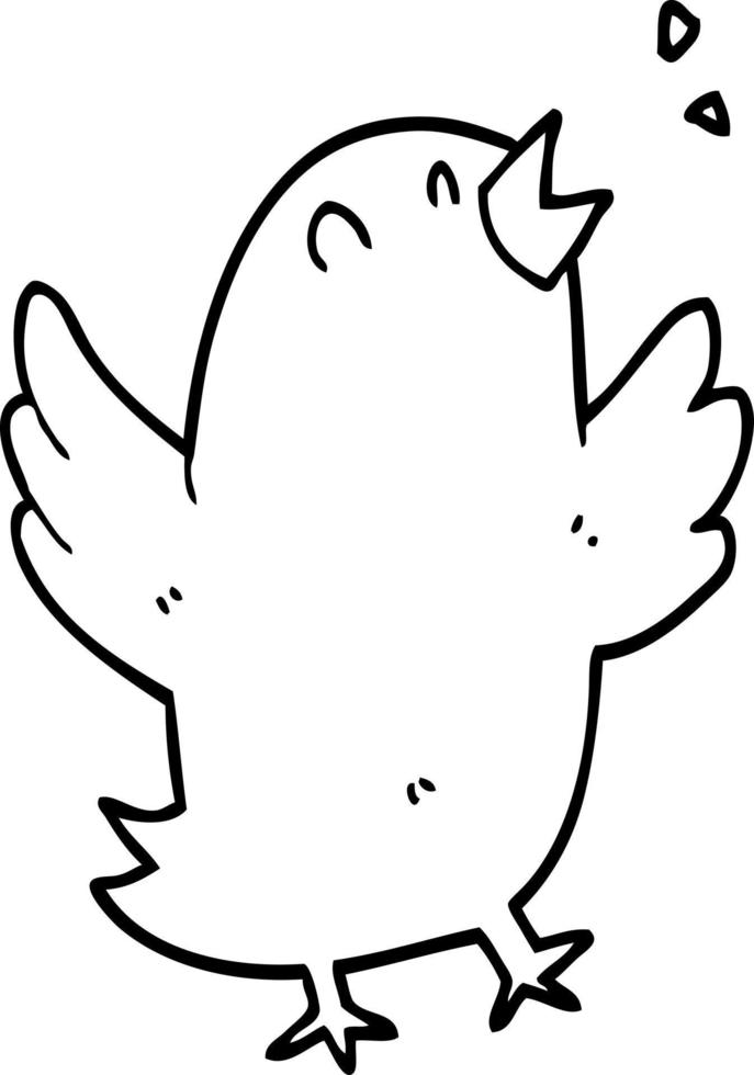 cartoon bird singing vector