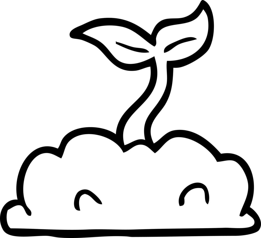 cartoon growing seedling vector