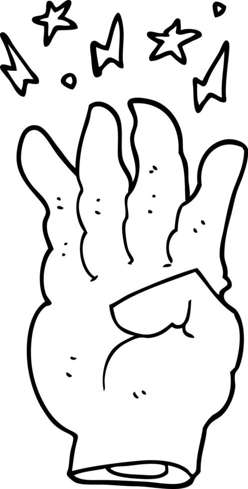 cartoon spooky magic hand vector