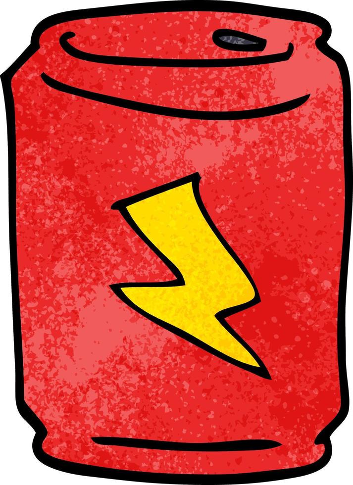 cartoon doodle of a can of energy drink vector