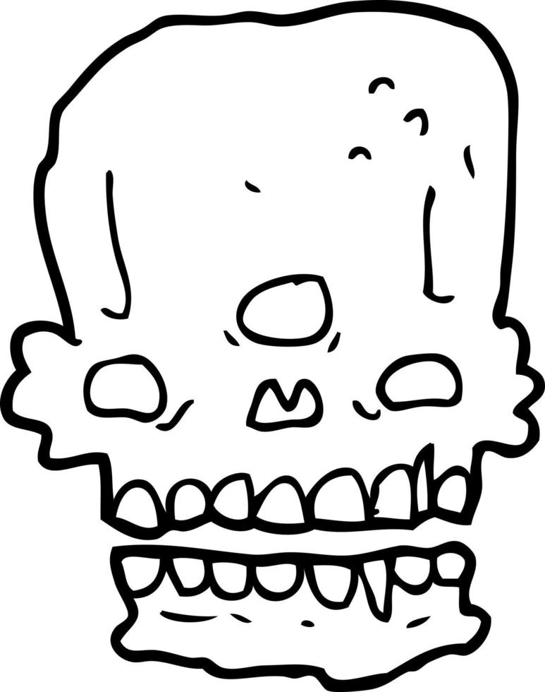 cartoon spooky skull vector