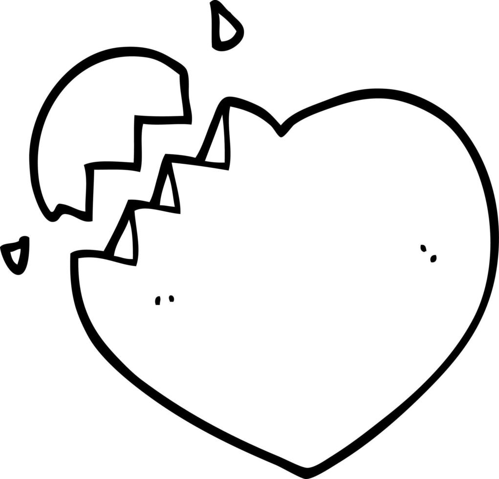 cartoon broken heart vector