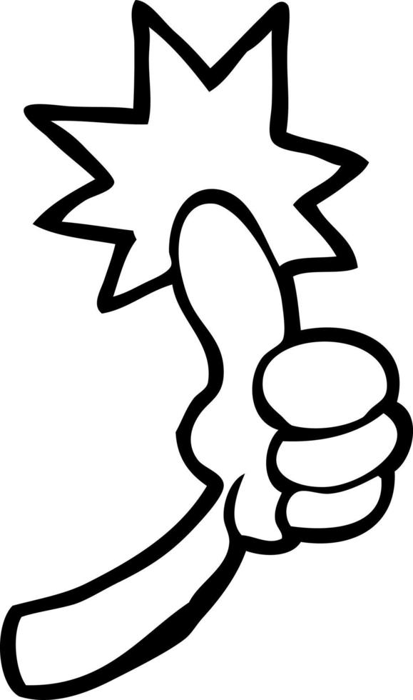 cartoon thumbs up sign vector