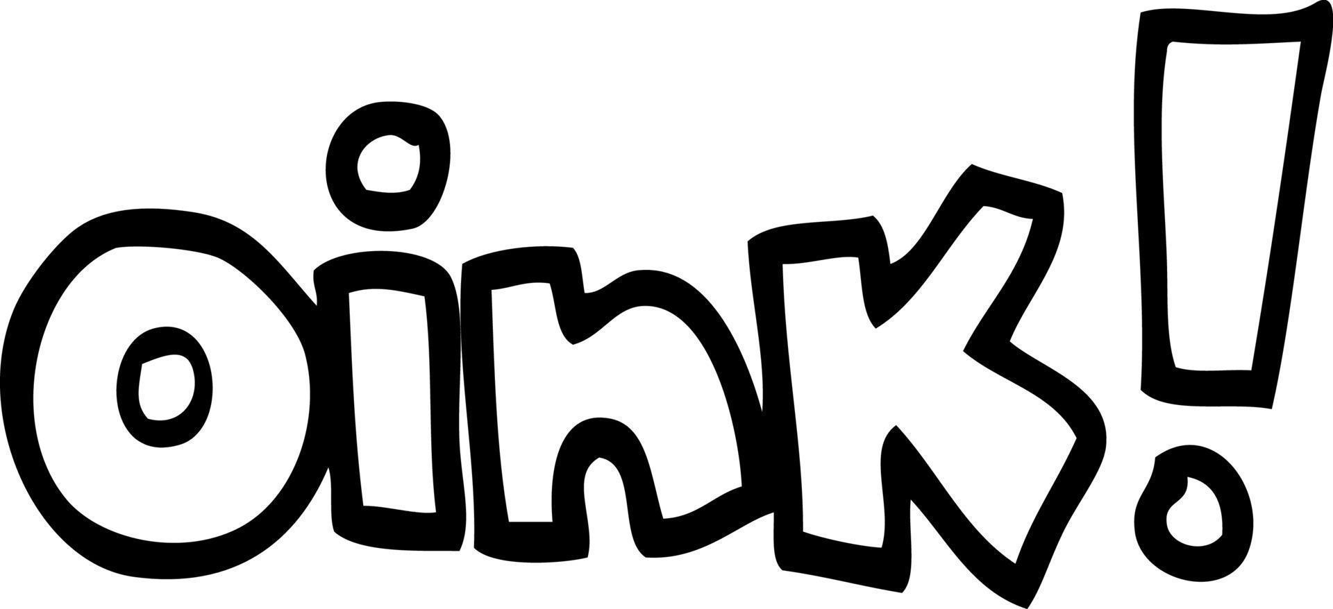 cartoon word oink vector