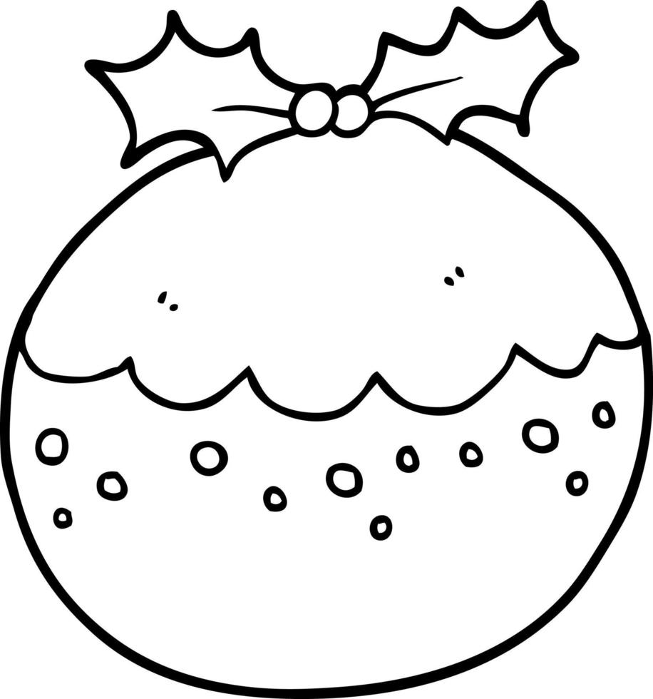 cartoon christmas pudding vector