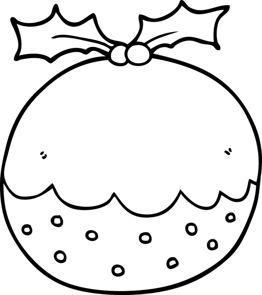 cartoon christmas pudding vector