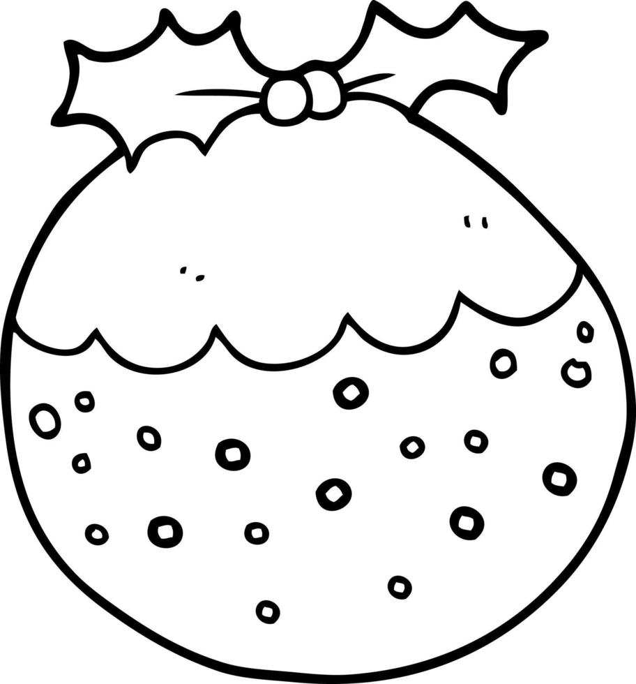 cartoon christmas pudding vector