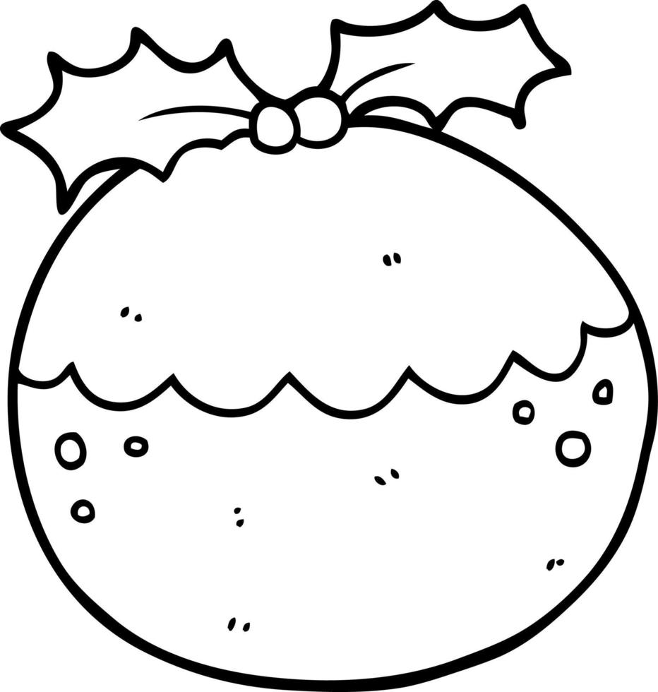 cartoon christmas pudding vector