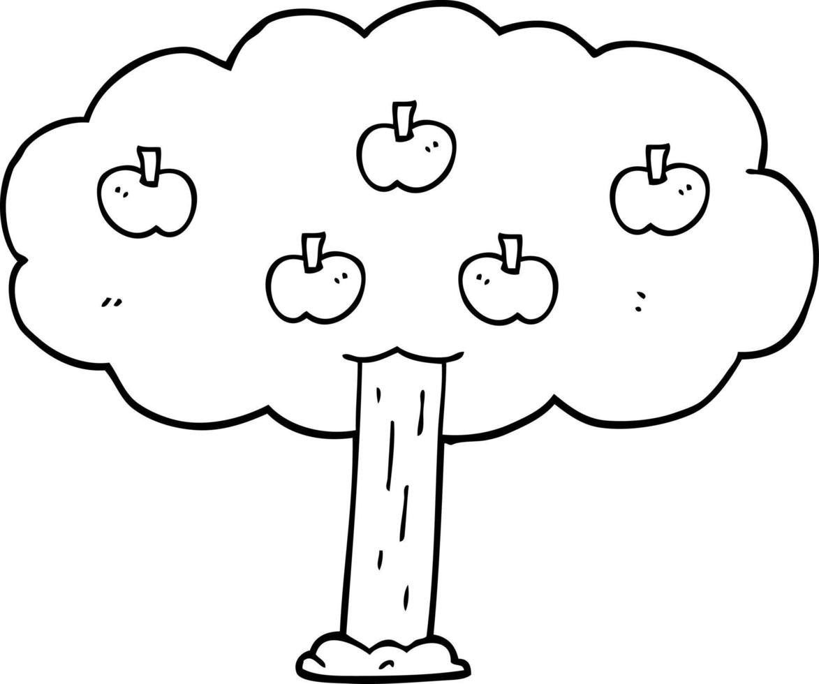 cartoon apple tree vector