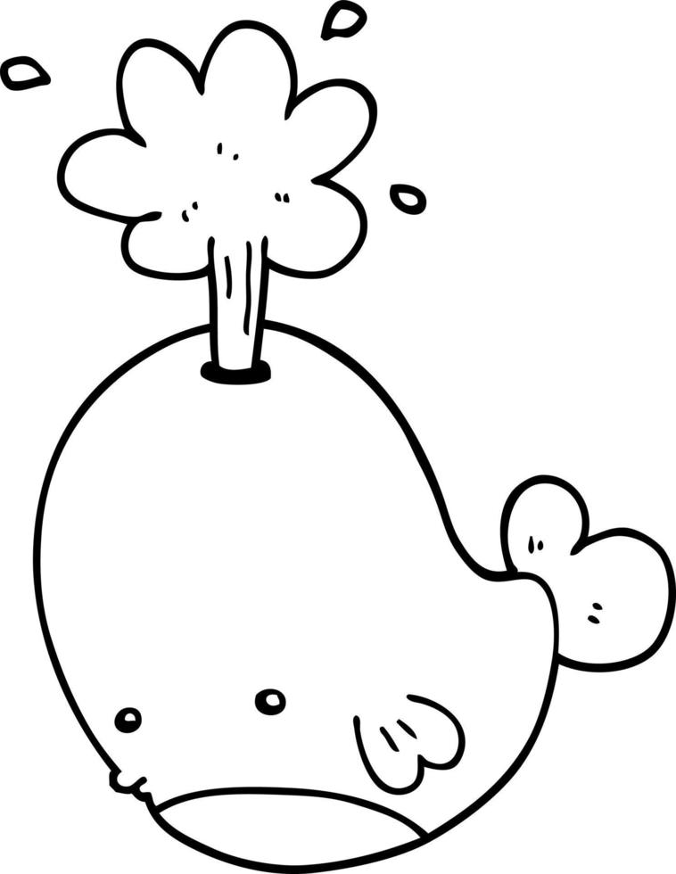 cartoon spouting whale vector