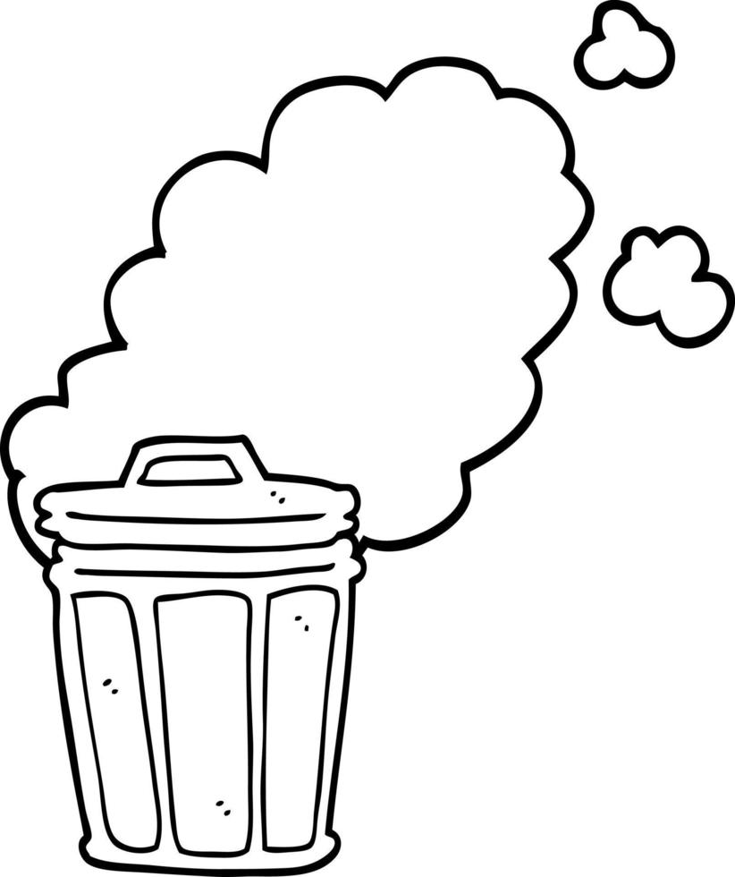 cartoon stinky garbage can vector