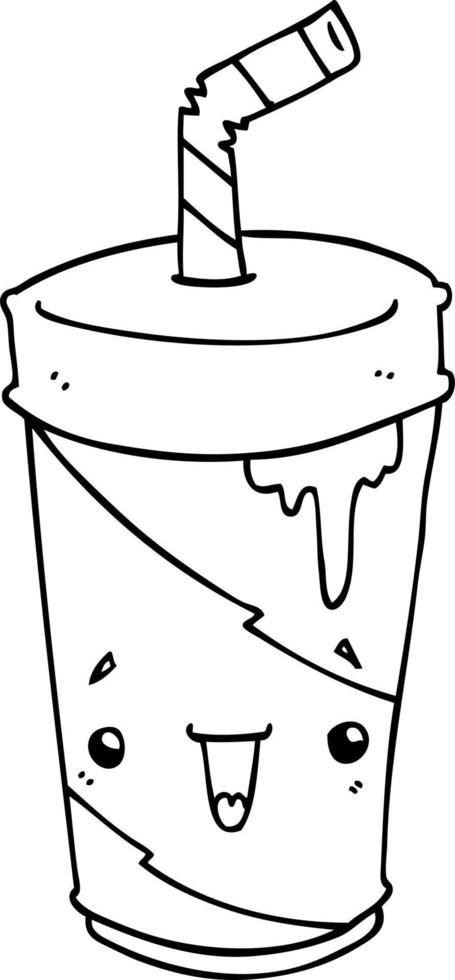cute cartoon soda vector