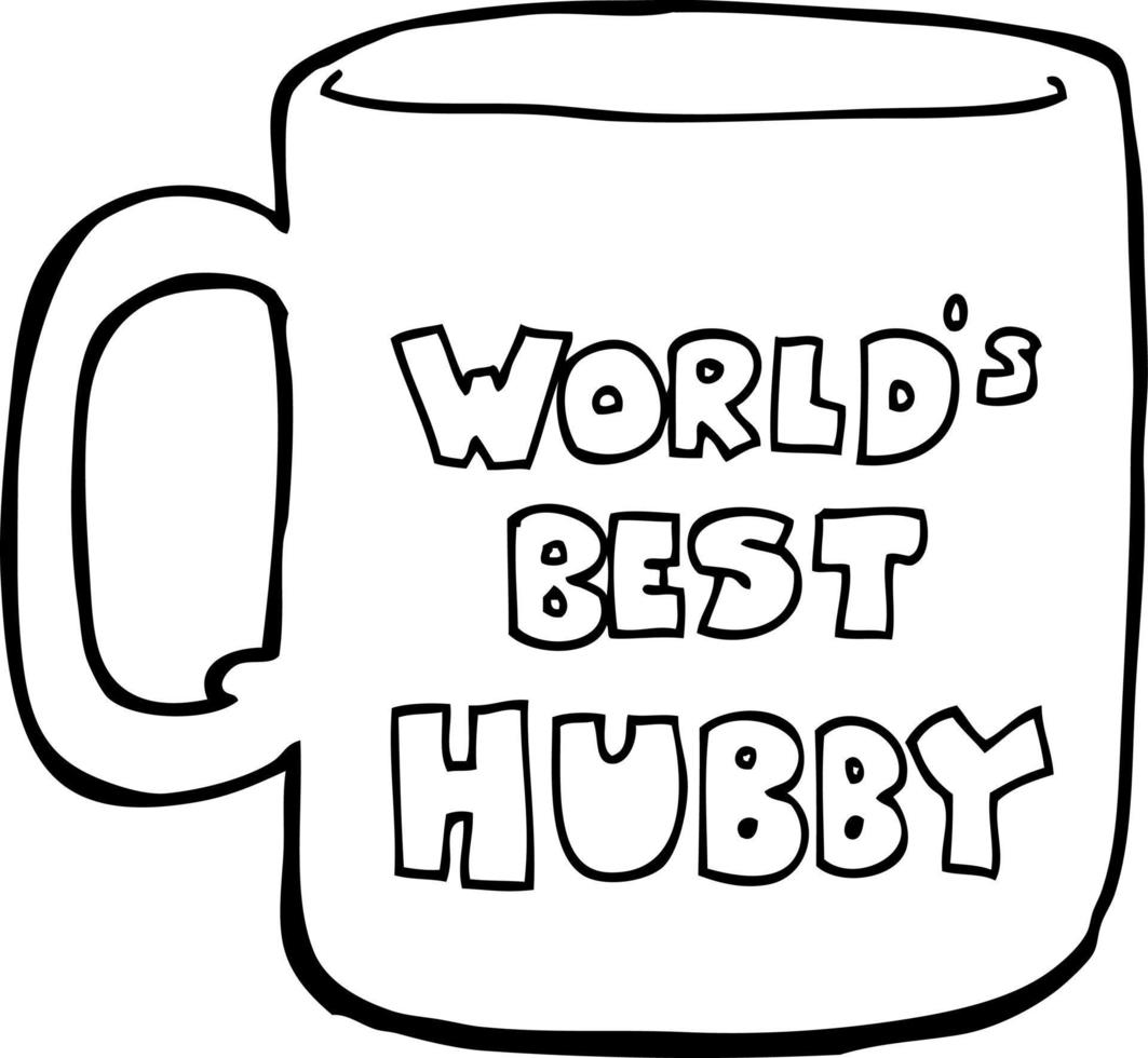 worlds best hubby mug vector