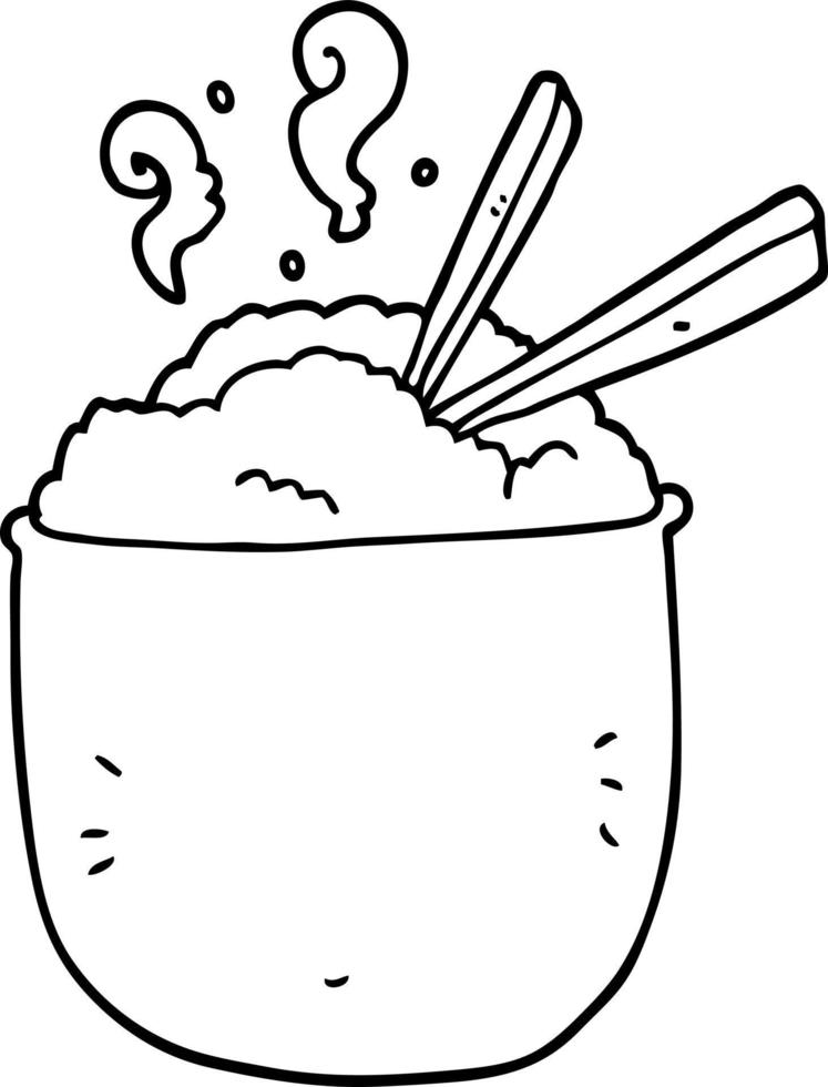 cartoon bowl of rice vector