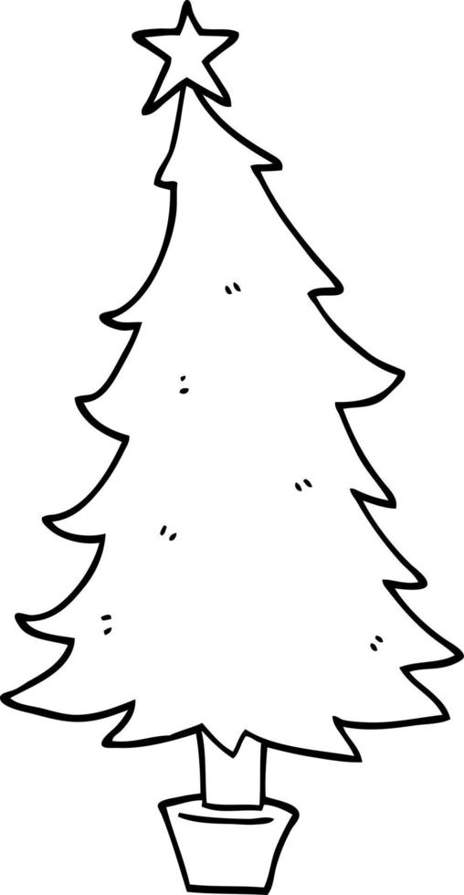 cartoon christmas tree vector