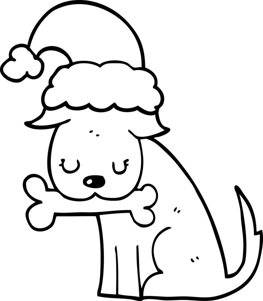 cute christmas dog vector