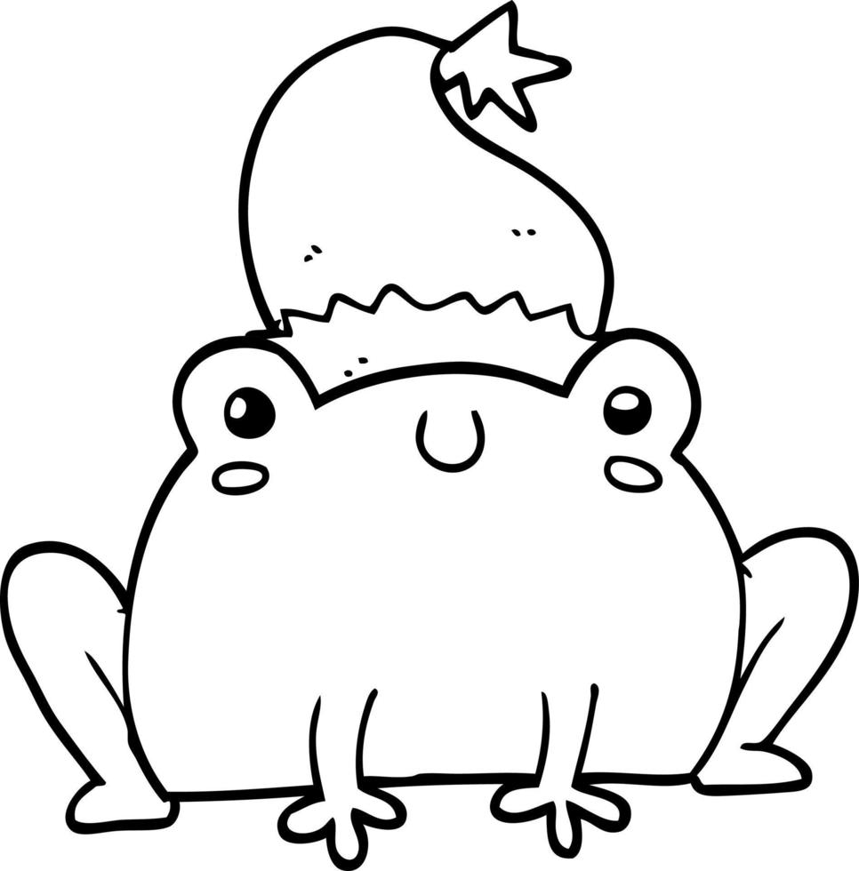 cute cartoon christmas frog vector