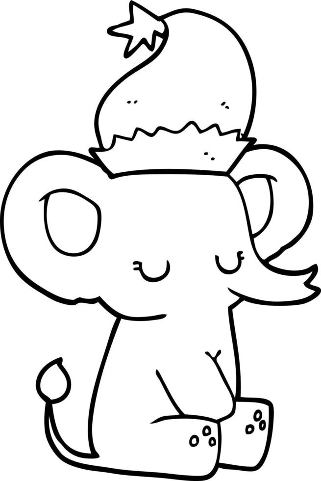 cute christmas elephant vector