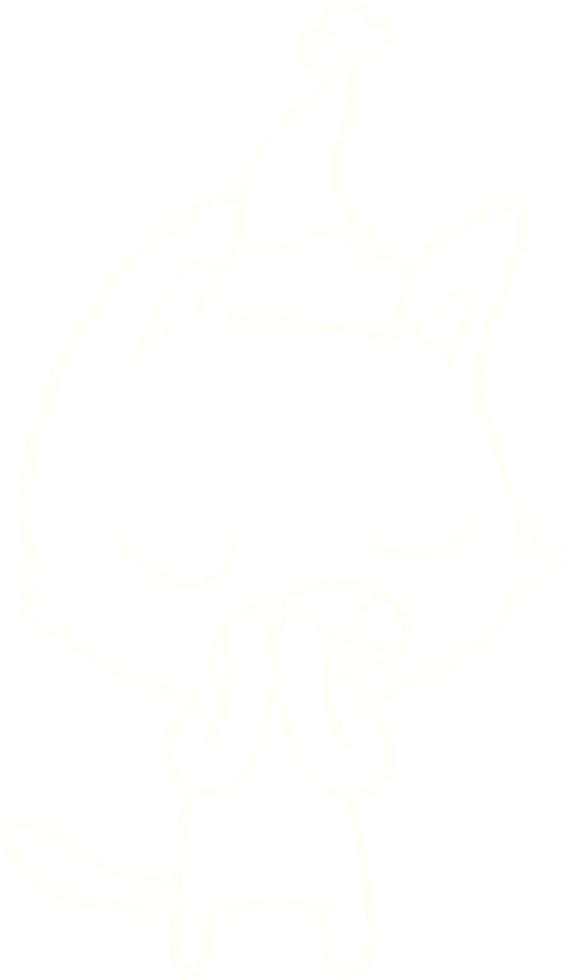 Christmas Cat Chalk Drawing vector