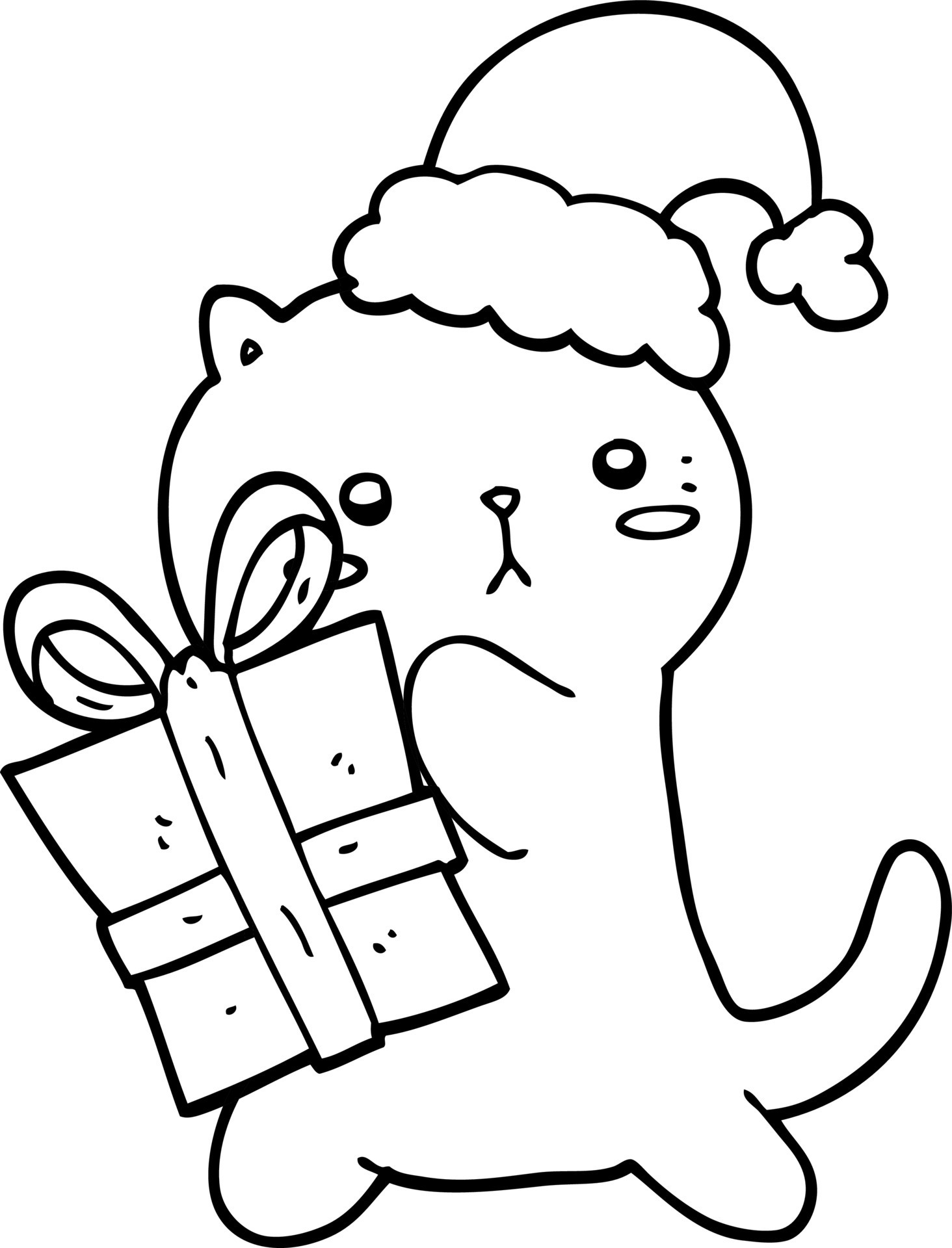 cute cartoon cat carrying christmas present 12353884 Vector Art at Vecteezy