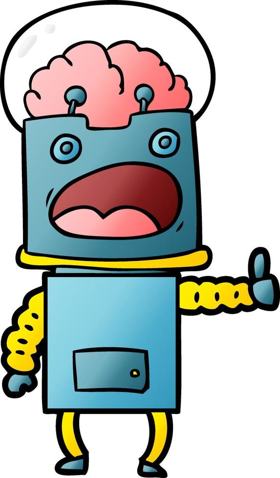 cartoon doodle character robot vector