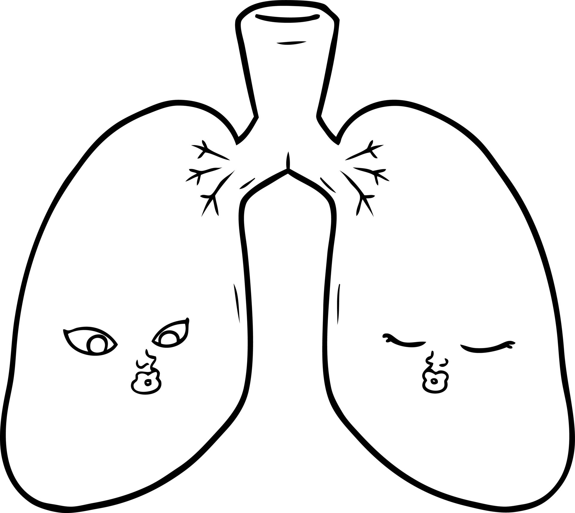cartoon line drawing lungs 12354047 Vector Art at Vecteezy