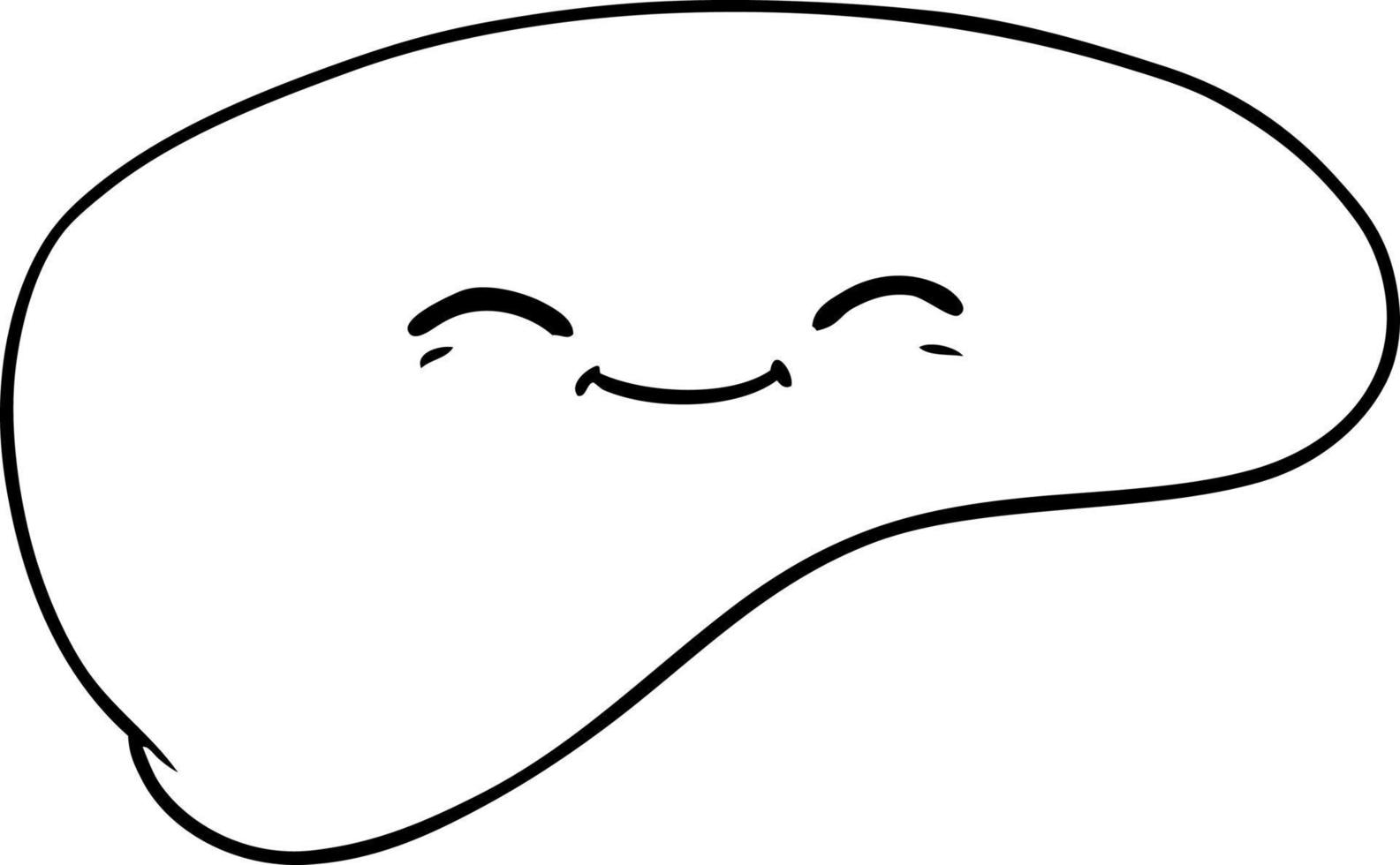 cartoon line drawing liver vector