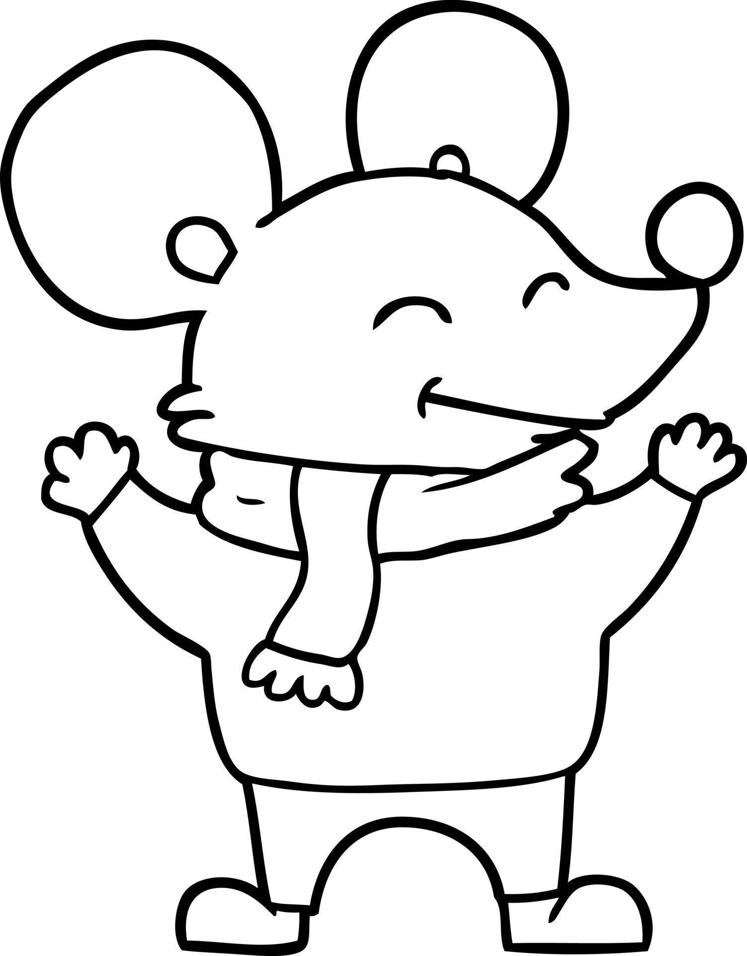 cartoon line drawing mouse 12354059 Vector Art at Vecteezy