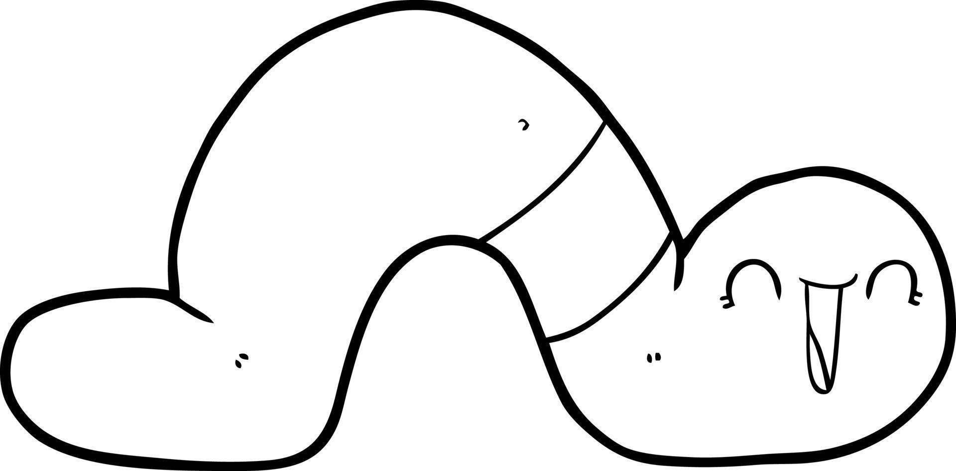 cartoon line drawing worm vector