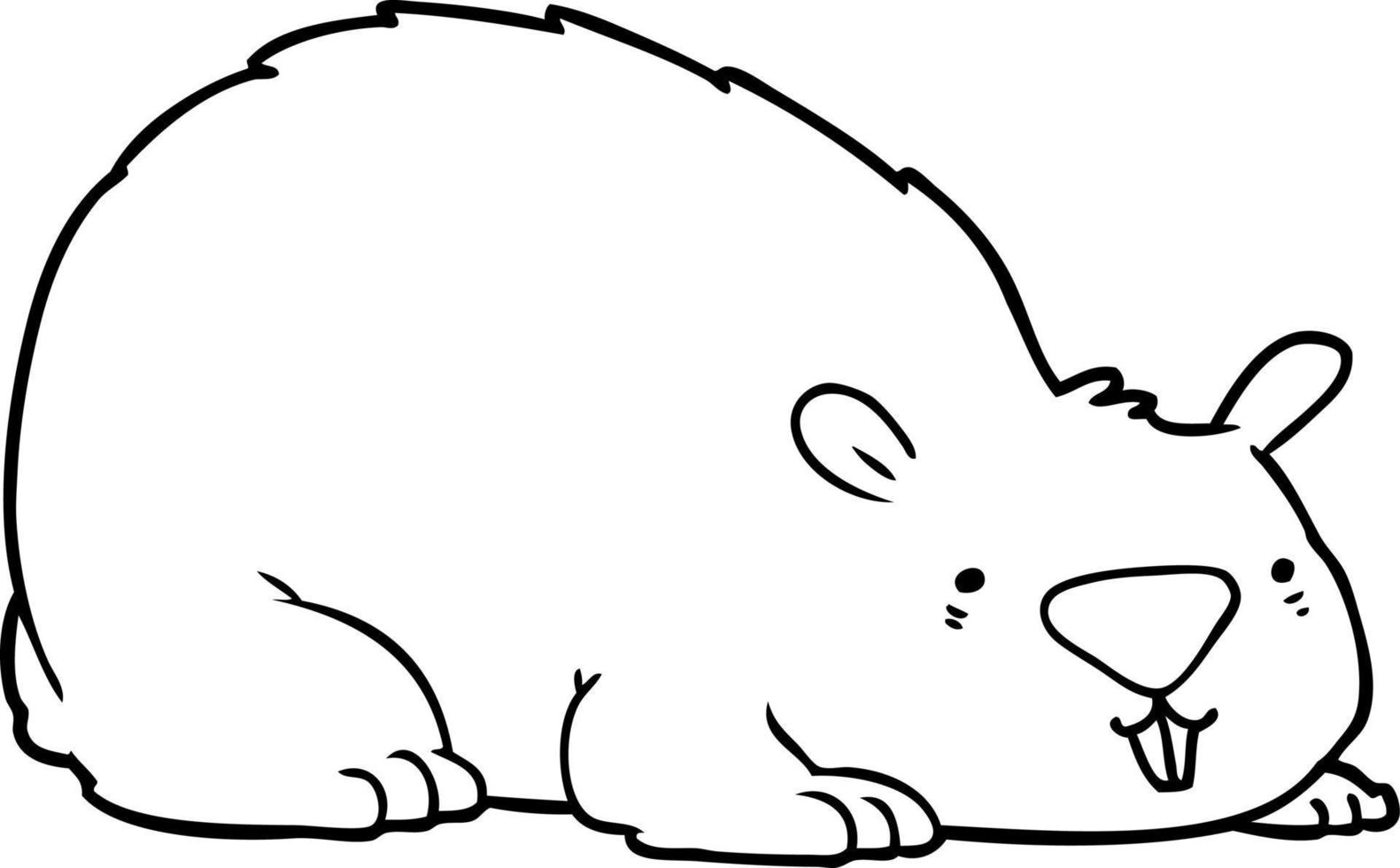 cartoon line drawing wombat vector