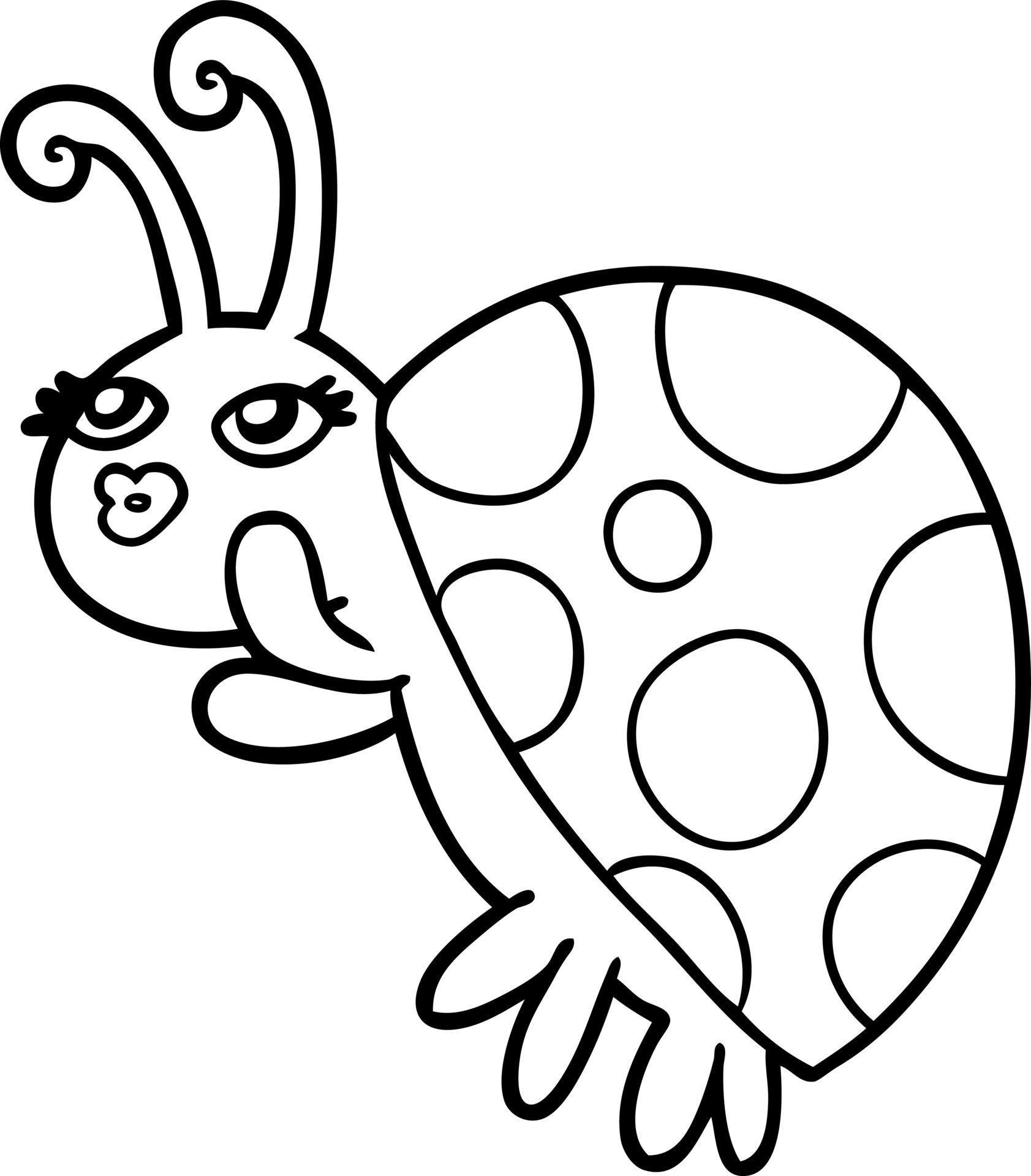 cartoon line drawing ladybug 12354082 Vector Art at Vecteezy
