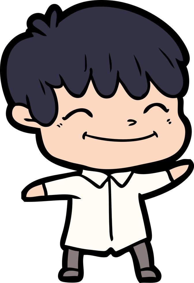 niño feliz de dibujos animados vector