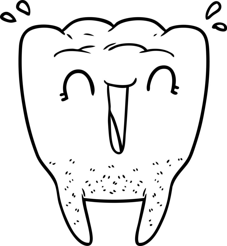 cartoon happy tooth vector