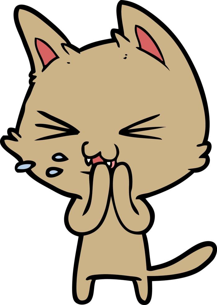 cartoon cat hissing vector