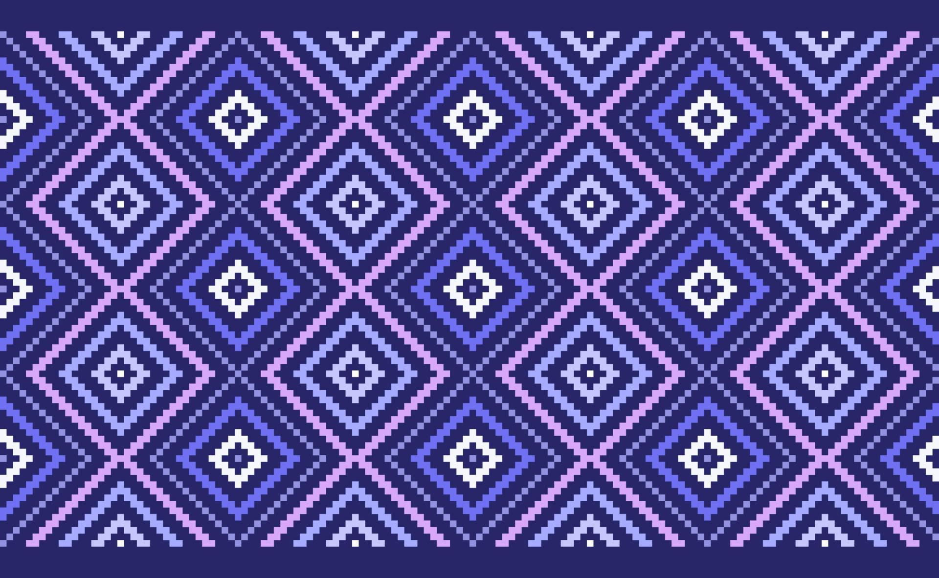 Geometric ethnic pattern, Vector embroidery background, Purple and