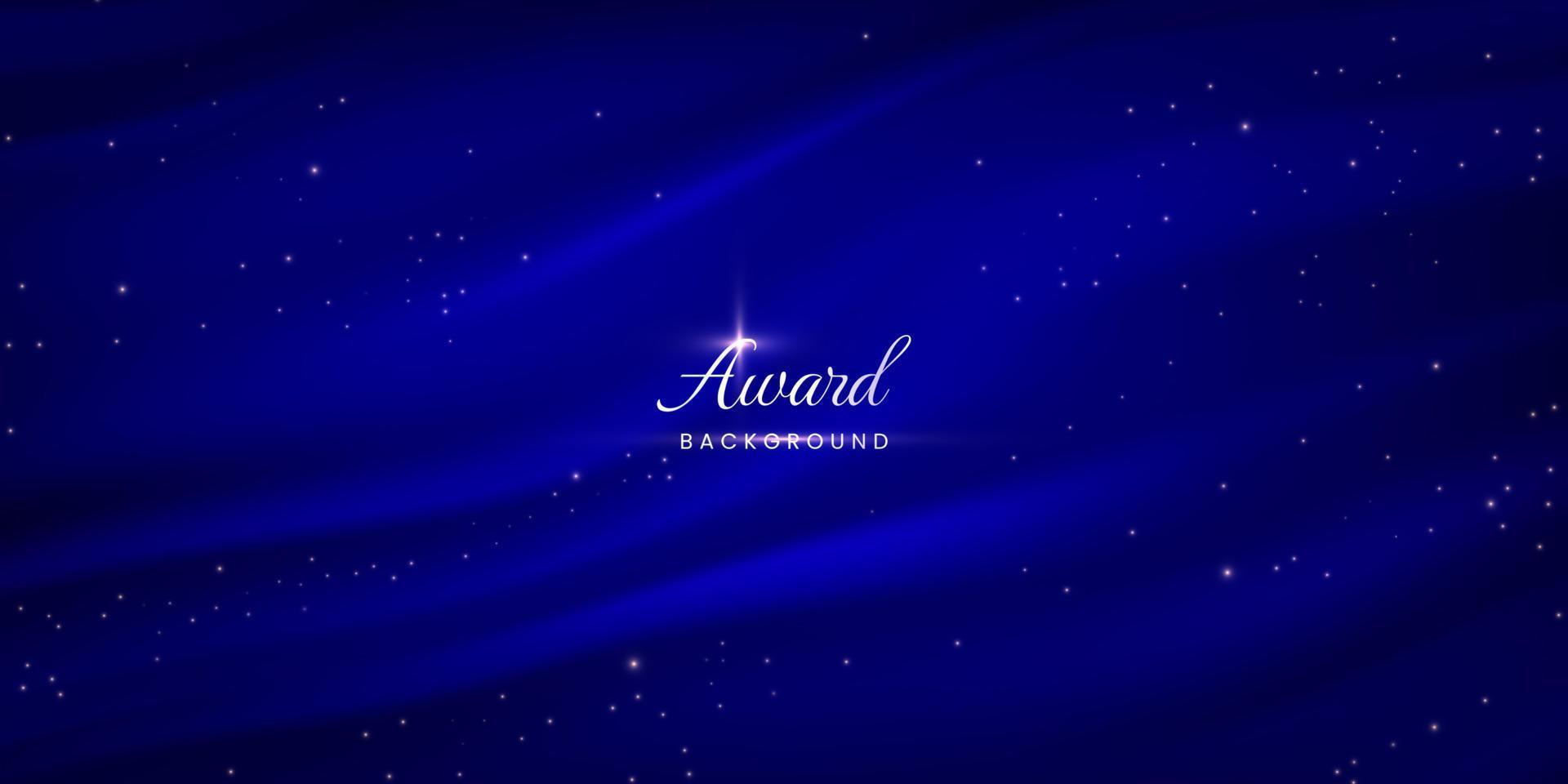 Blue award luxury background with gold glitter and fabric shadow vector
