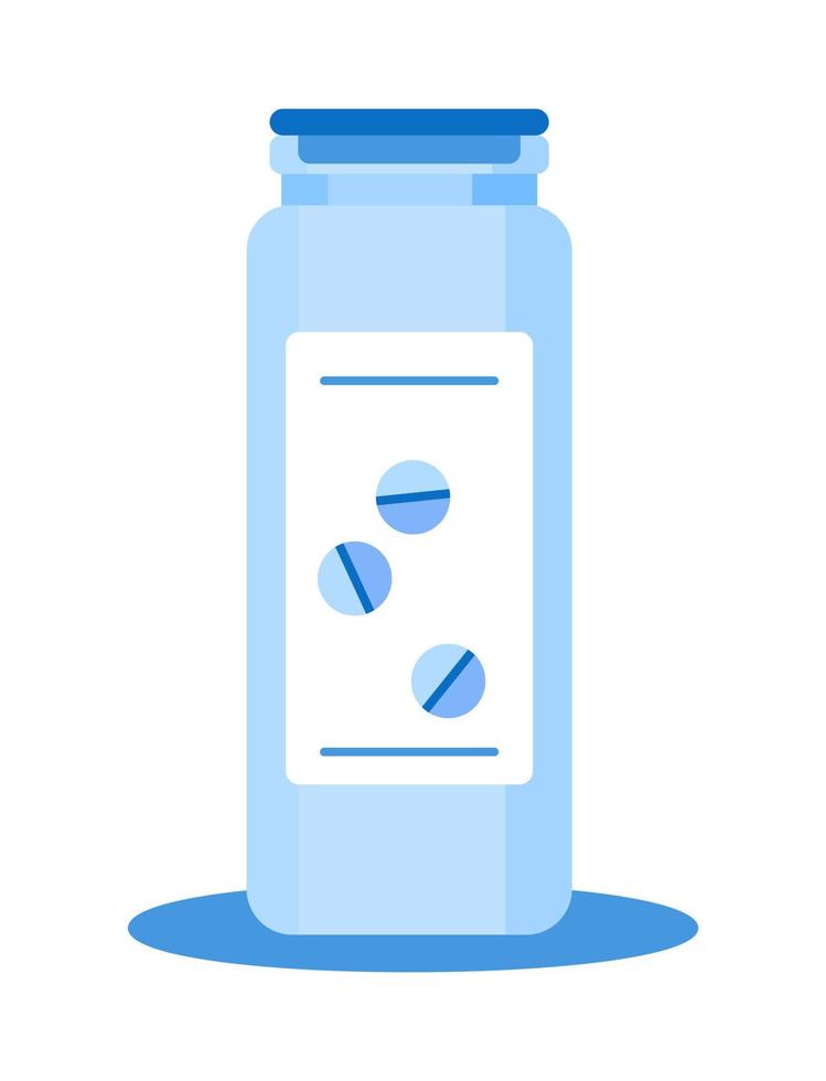 A jar with medicine pills and pills. Medical kit concepts. Can be used for web and mobile devices Vector illustration of a color element