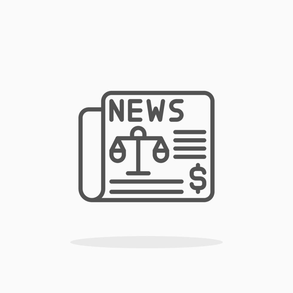 News Paper Auction line icon style. Editable stroke and pixel perfect. Can used for digital product, presentation, UI and many more. vector