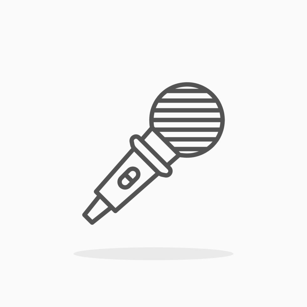 Microphone line icon style. Editable stroke and pixel perfect. Can used for digital product, presentation, UI and many more. vector
