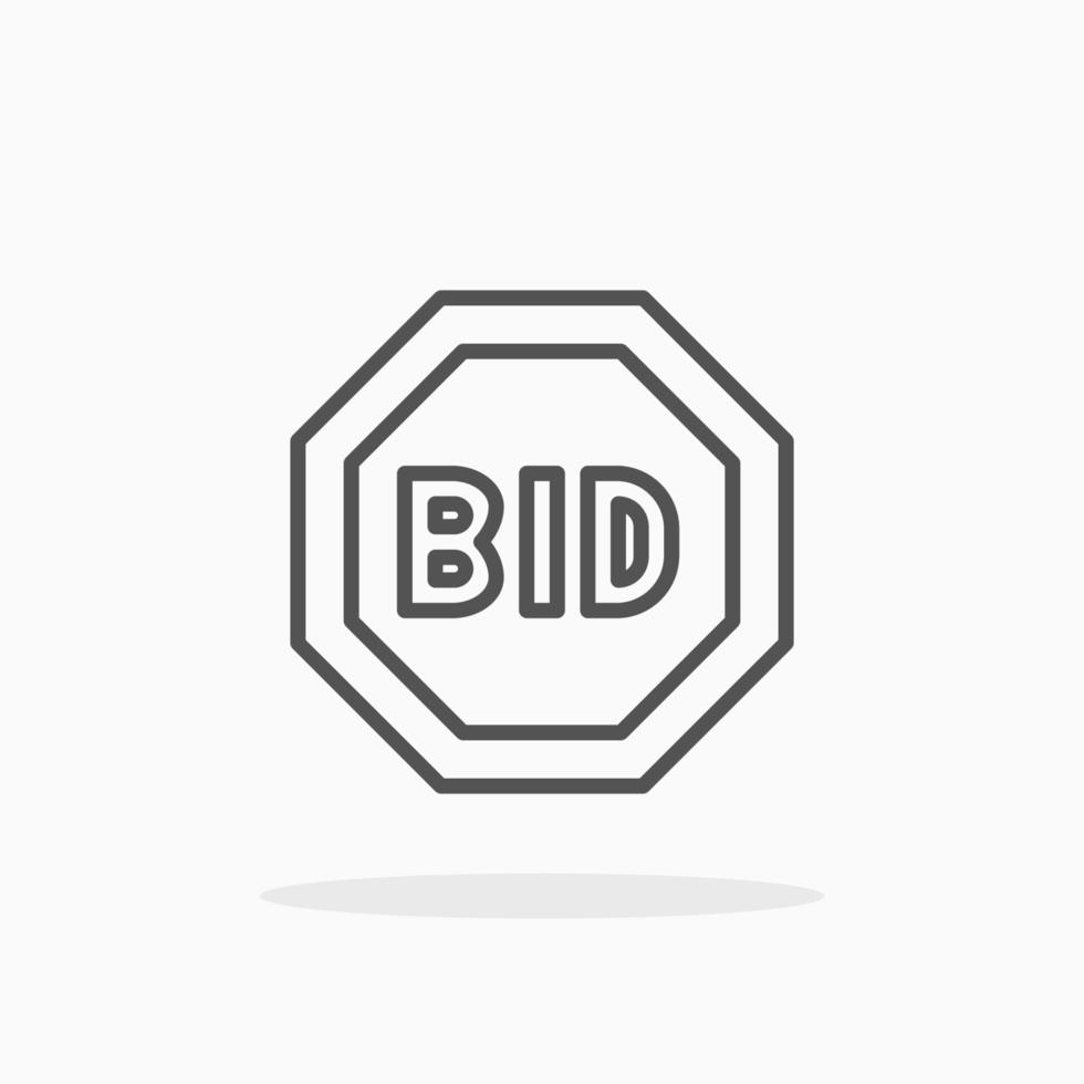 Bid line icon style. Editable stroke and pixel perfect. Can used for digital product, presentation, UI and many more. vector