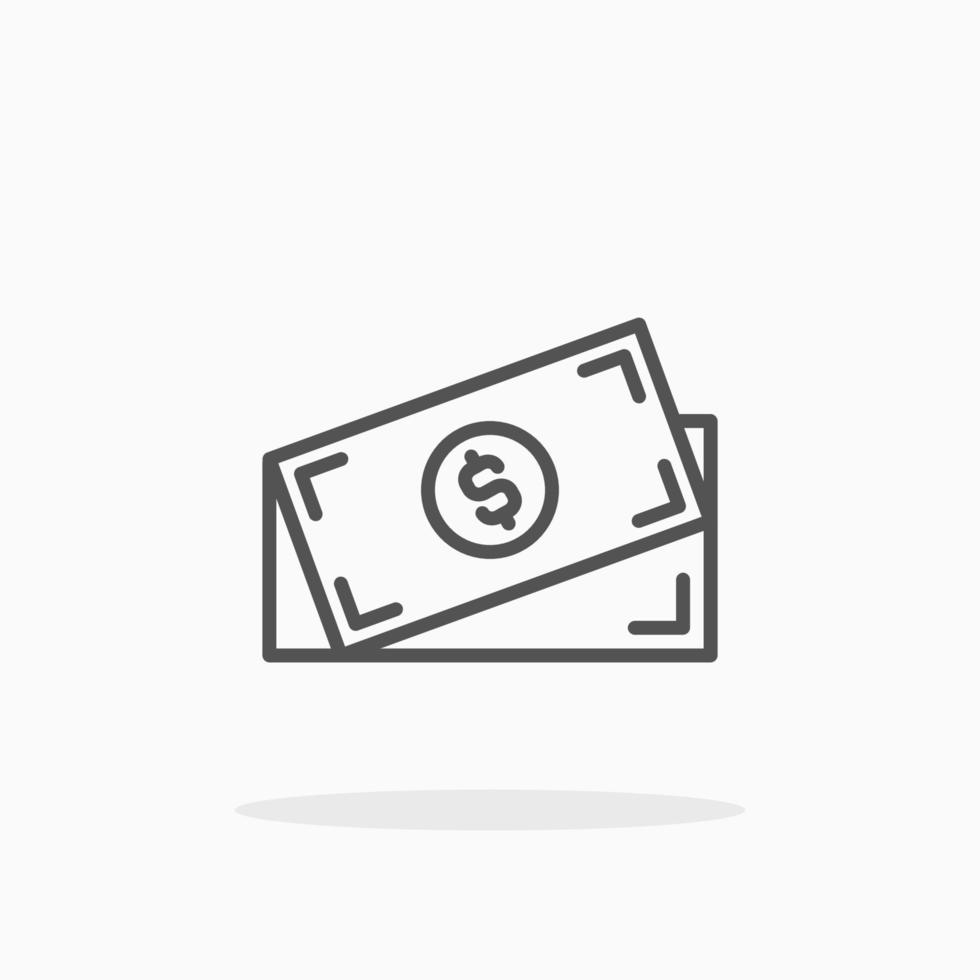 Money Banknote line icon style. Editable stroke and pixel perfect. Can used for digital product, presentation, UI and many more. vector