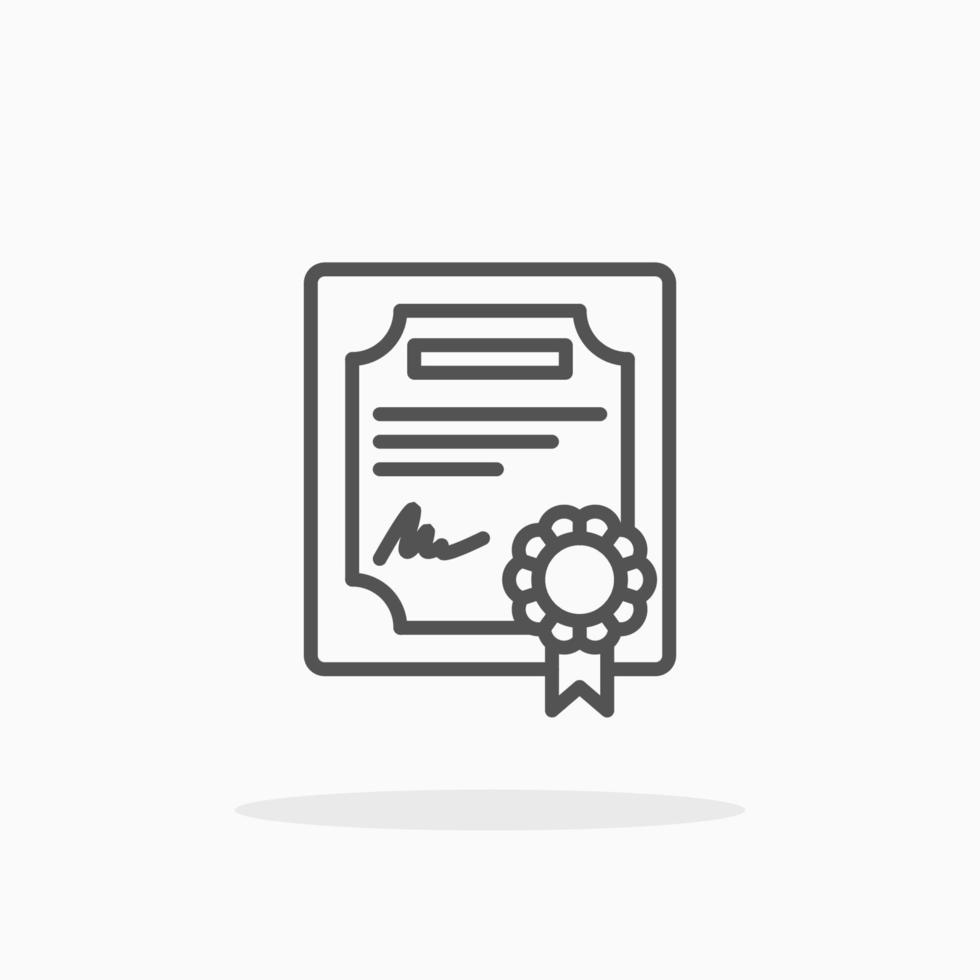Certificate line icon style. Editable stroke and pixel perfect. Can used for digital product, presentation, UI and many more. vector
