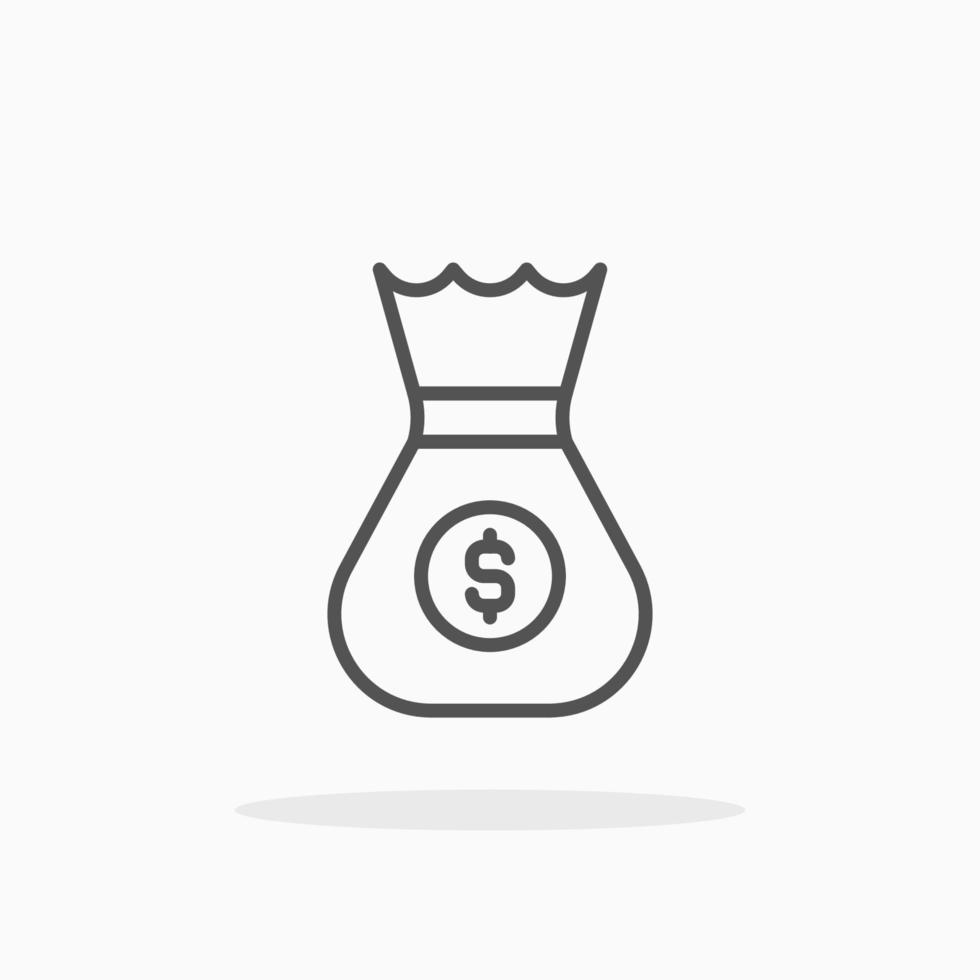 Money Bag line icon style. Editable stroke and pixel perfect. Can used for digital product, presentation, UI and many more. vector