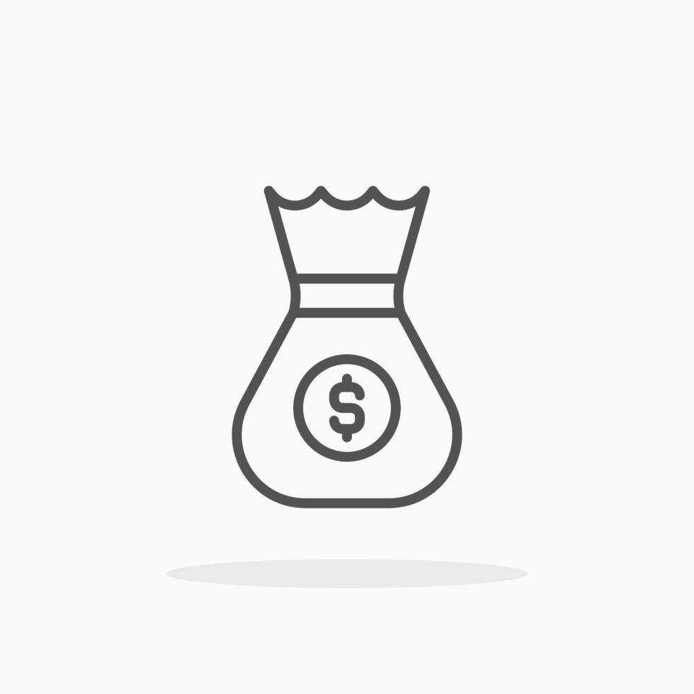 Money Bag line icon style. Editable stroke and pixel perfect. Can used for digital product, presentation, UI and many more. vector