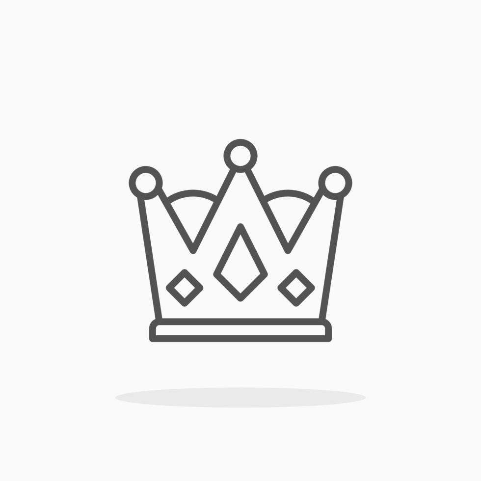 Crown line icon style. Editable stroke and pixel perfect. Can used for digital product, presentation, UI and many more. vector
