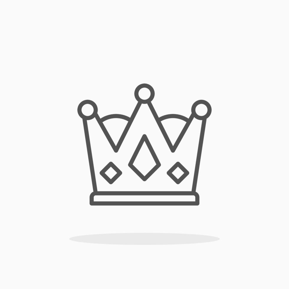 Crown line icon style. Editable stroke and pixel perfect. Can used for digital product, presentation, UI and many more. vector