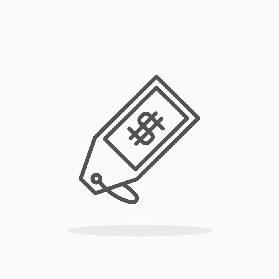 Price Tag line icon style. Editable stroke and pixel perfect. Can used for digital product, presentation, UI and many more. vector