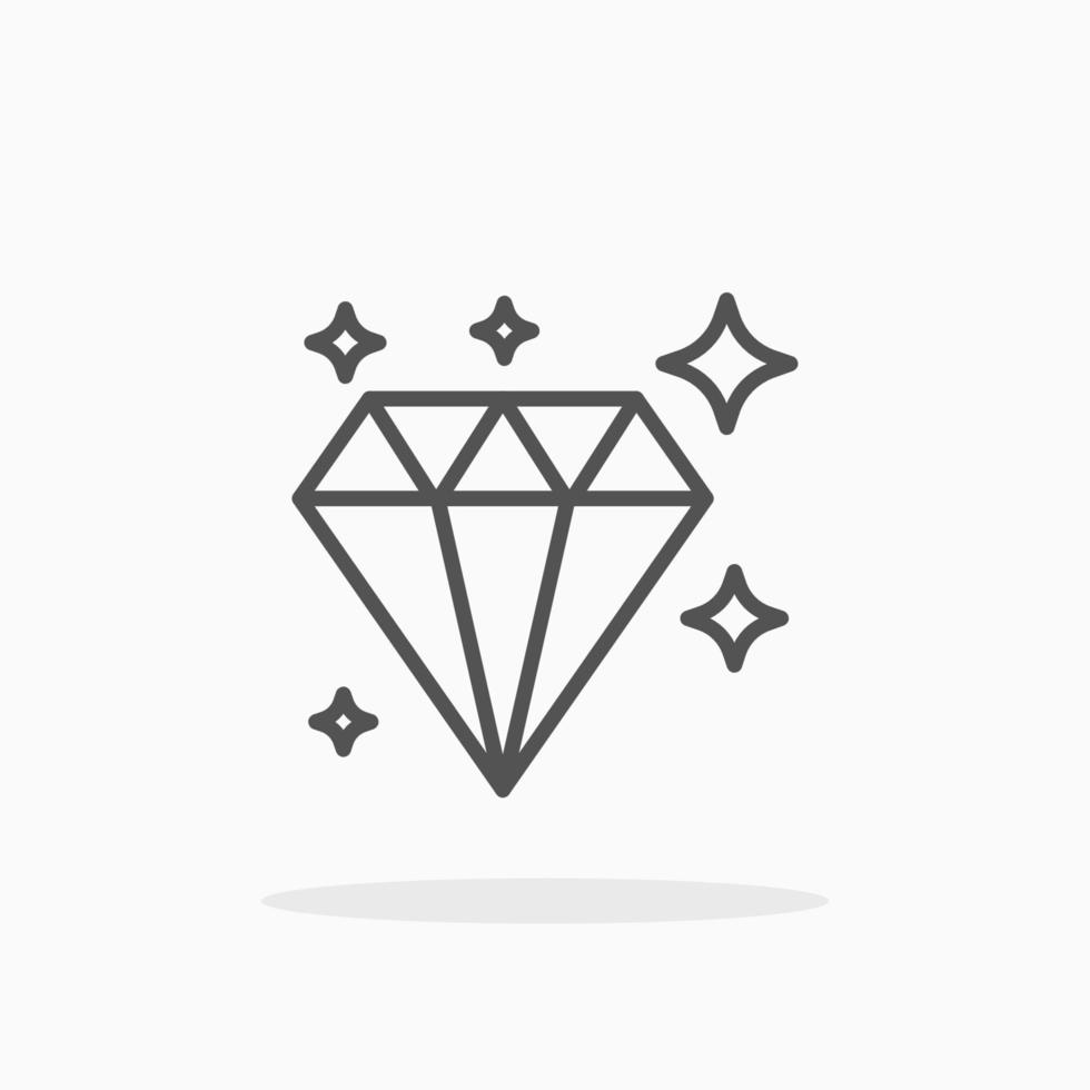 Diamond line icon style. Editable stroke and pixel perfect. Can used for digital product, presentation, UI and many more. vector