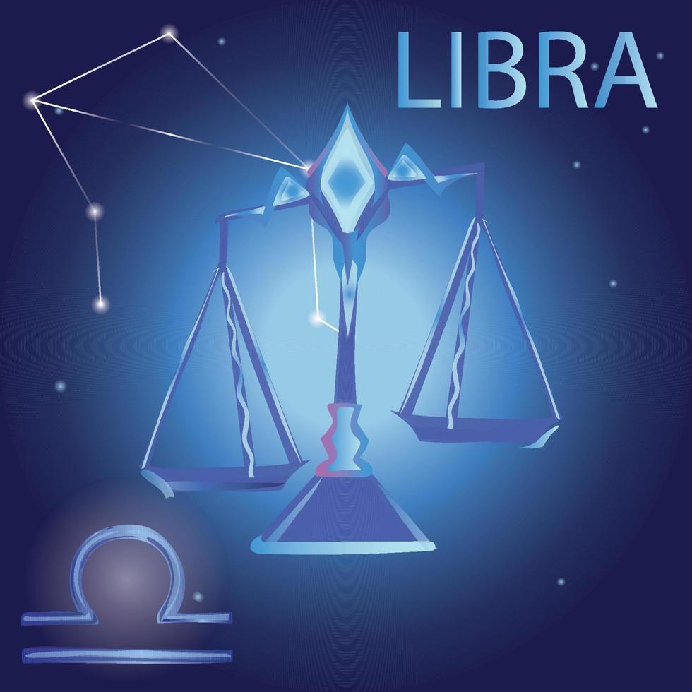 Libra, the zodiac sign. Horoscope, astrology, prediction. vector